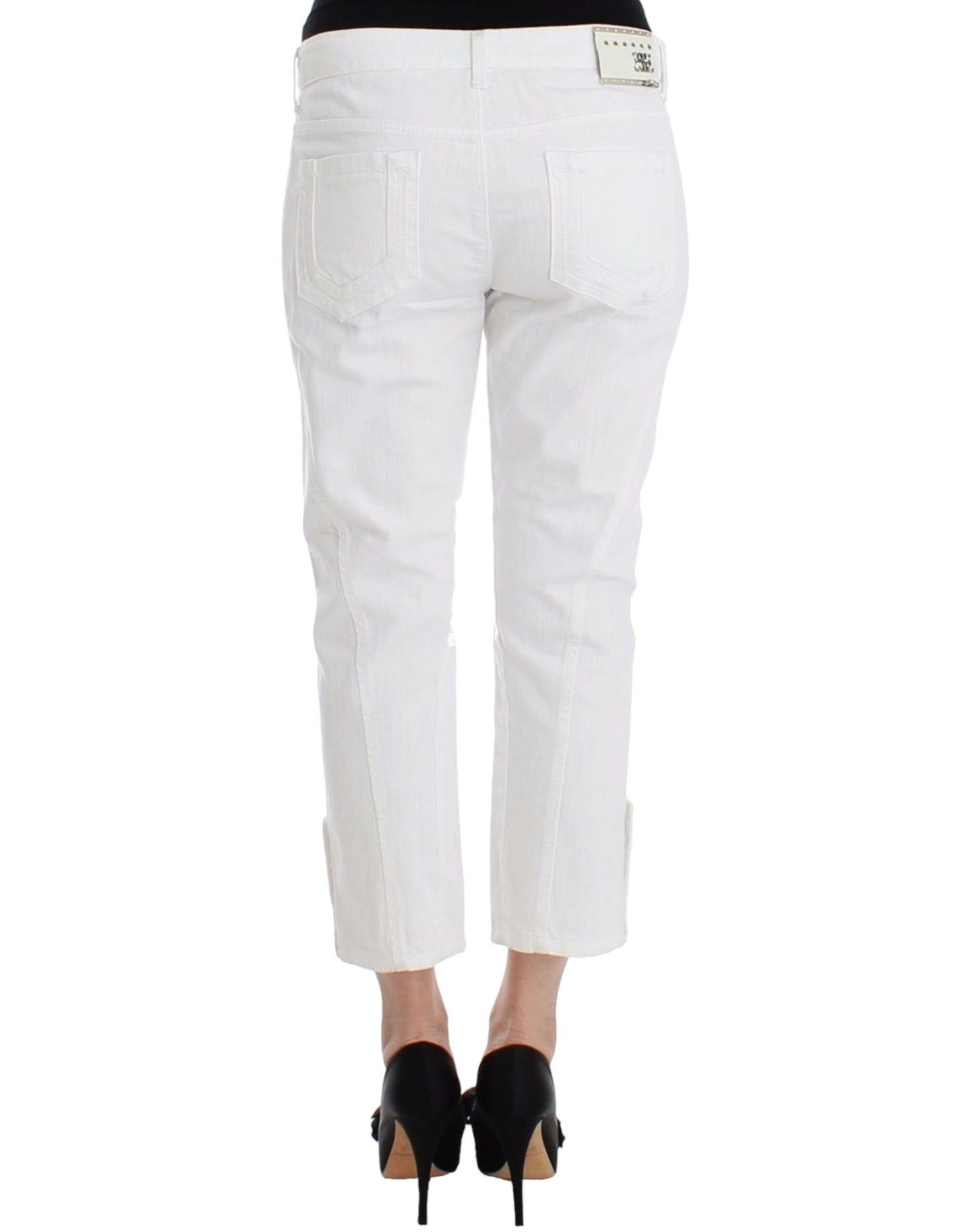 Ermanno Scervino Chic hvide cropped jeans til sofistikeret stil