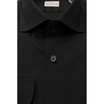 Bagutta Black Cotton Men Shirt