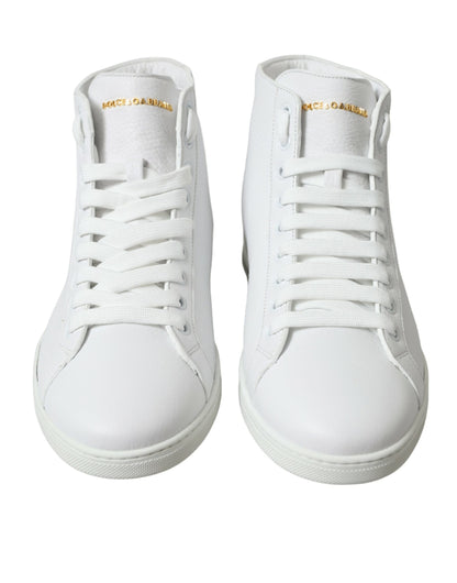 Dolce &amp; Gabbana Elegante Hvide Læder High Top Sneakers