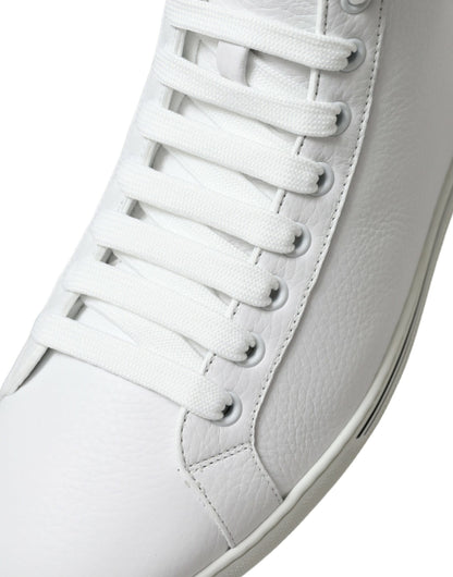 Dolce &amp; Gabbana Elegante Hvide Læder High Top Sneakers