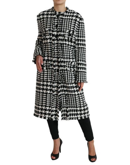 Dolce &amp; Gabbana Elegant Houndstooth Lang Trenchcoat