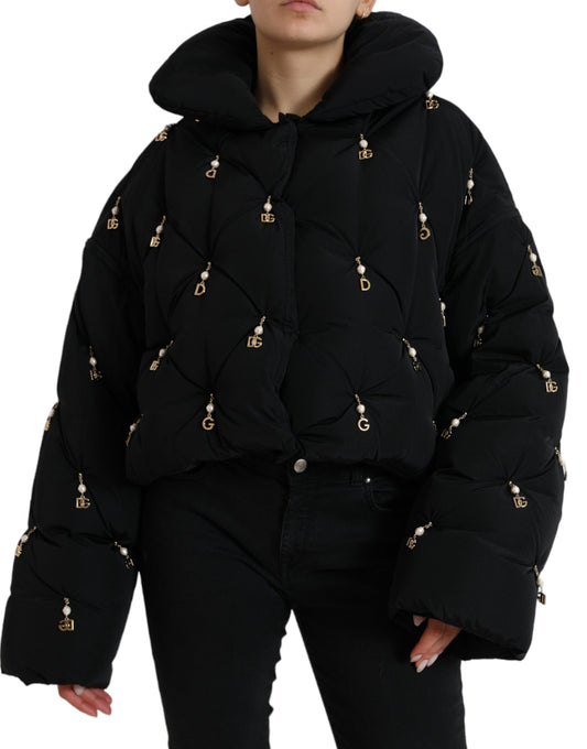 Dolce &amp; Gabbana Elegant Quiltet Jakke med Perleudsmykning