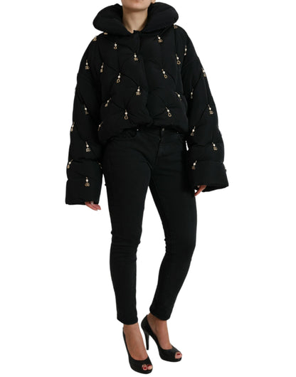 Dolce &amp; Gabbana Elegant Quiltet Jakke med Perleudsmykning