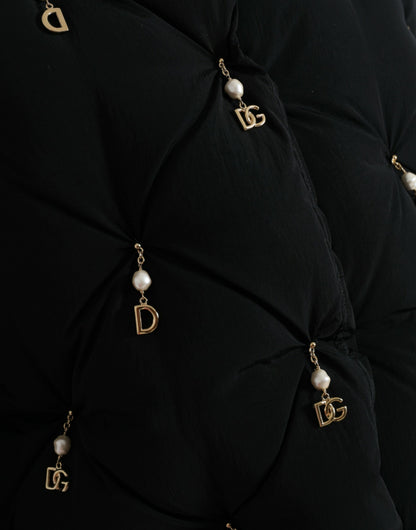 Dolce &amp; Gabbana Elegant Quiltet Jakke med Perleudsmykning
