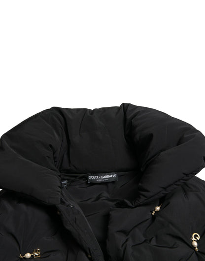 Dolce &amp; Gabbana Elegant Quiltet Jakke med Perleudsmykning