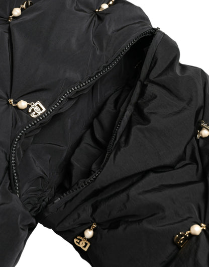 Dolce &amp; Gabbana Elegant Quiltet Jakke med Perleudsmykning