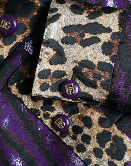 Dolce &amp; Gabbana Udsøgt Jacquard Trenchcoat Med Tigermotiv