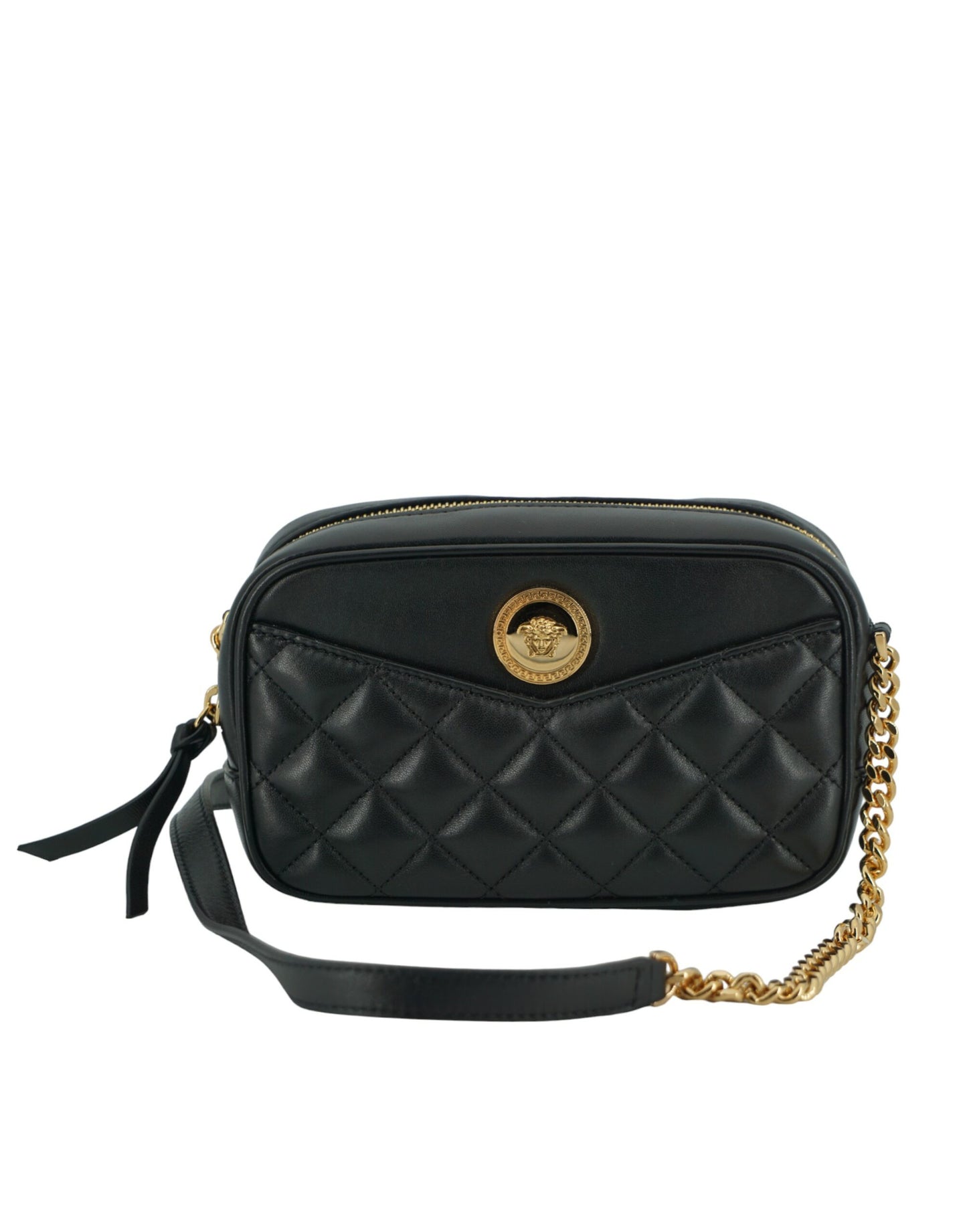 Versace Elegant Small Crossbody-taske i sort læder