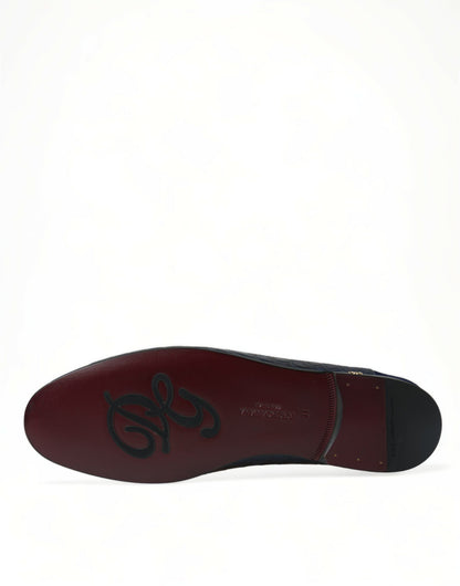 Dolce &amp; Gabbana Elegant blå krokodille læder loafers