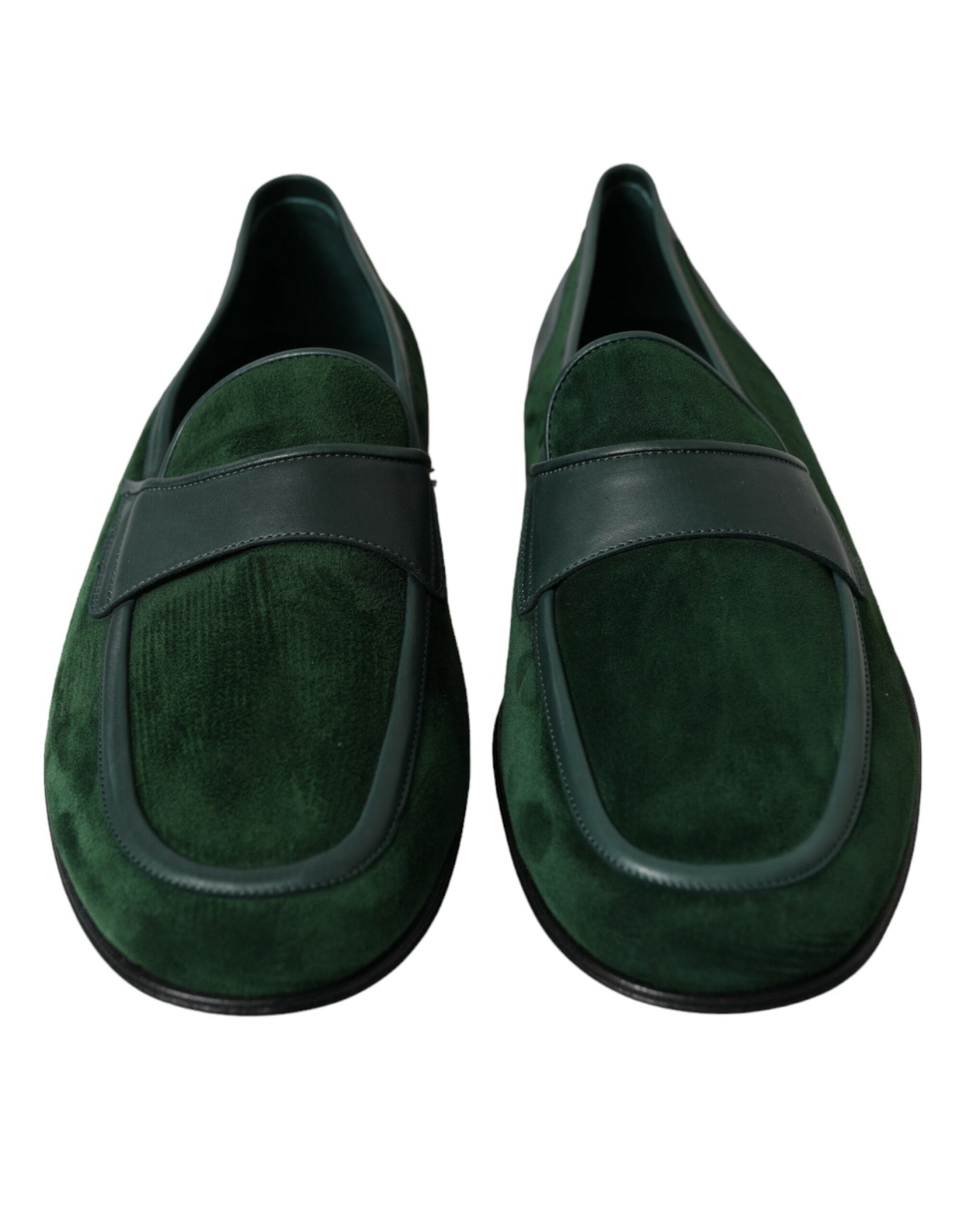 Dolce &amp; Gabbana Emerald Velvet Læder Loafers til mænd