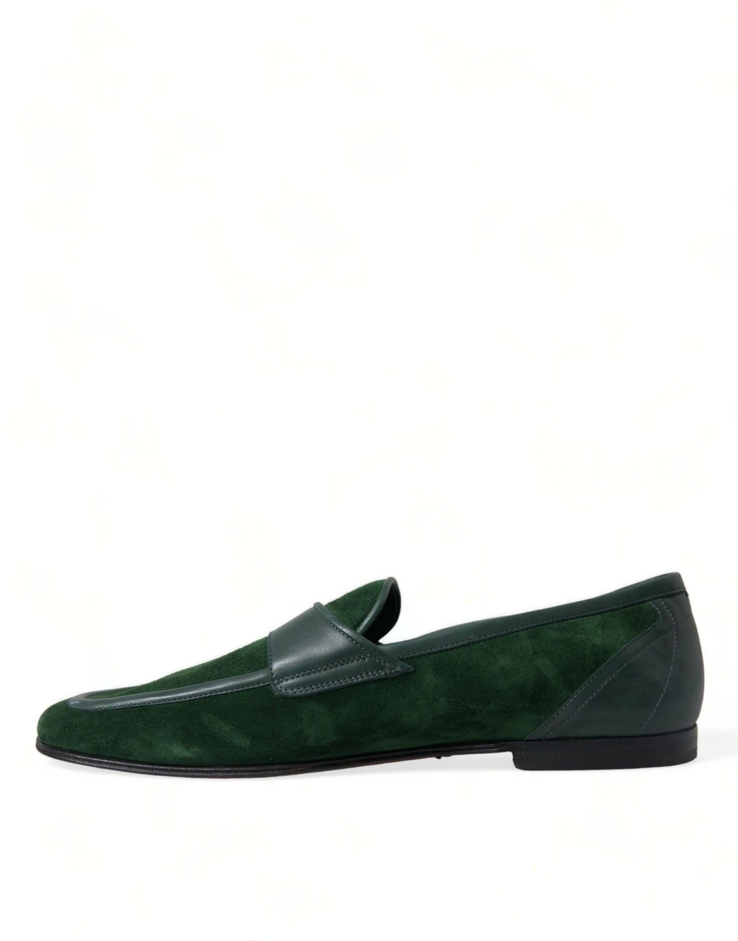 Dolce &amp; Gabbana Emerald Velvet Læder Loafers til mænd