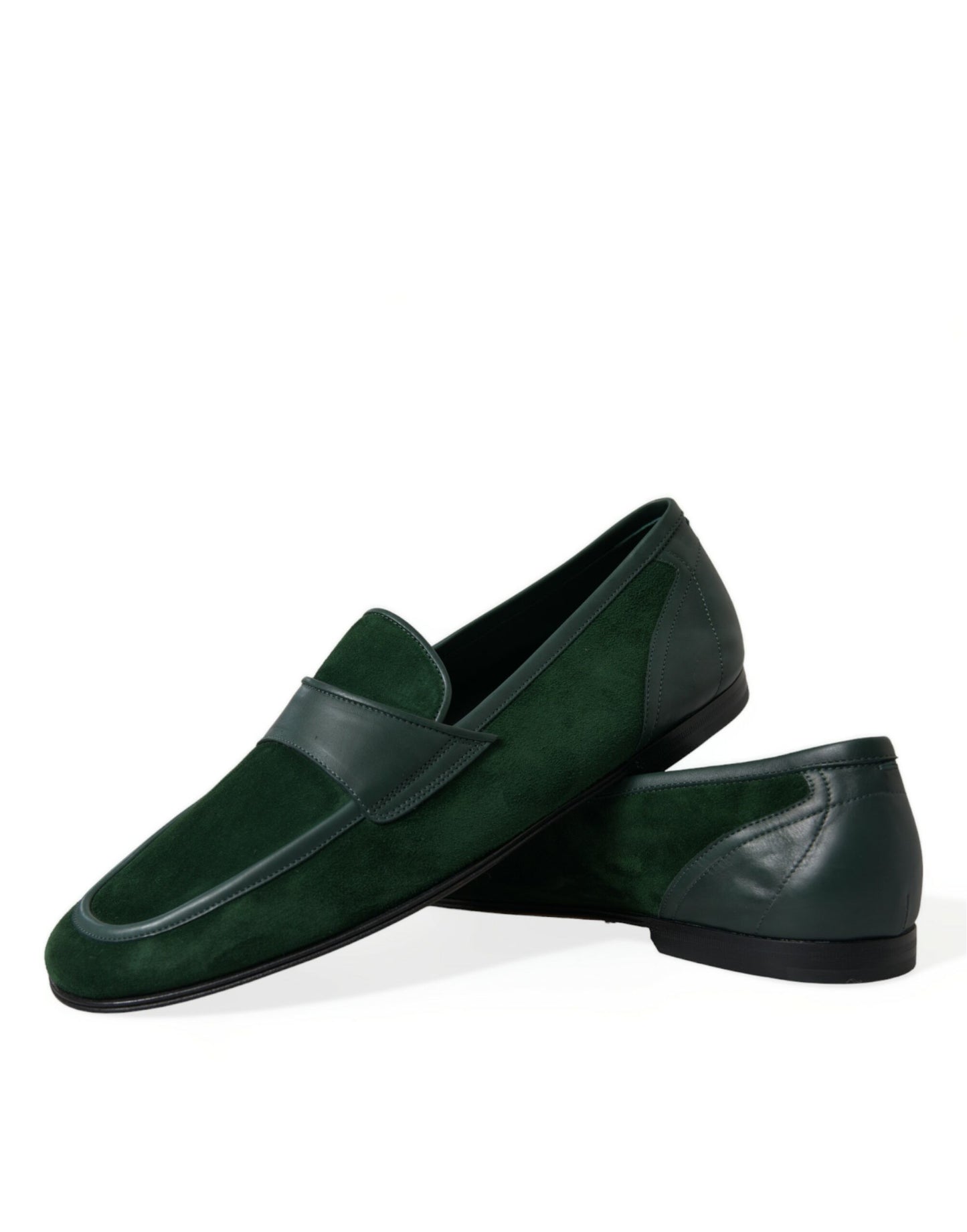 Dolce &amp; Gabbana Emerald Velvet Læder Loafers til mænd