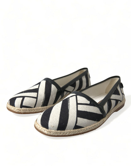 Dolce &amp; Gabbana Chic stribet lærred espadrilles