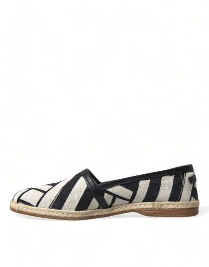 Dolce &amp; Gabbana Chic stribet lærred espadrilles