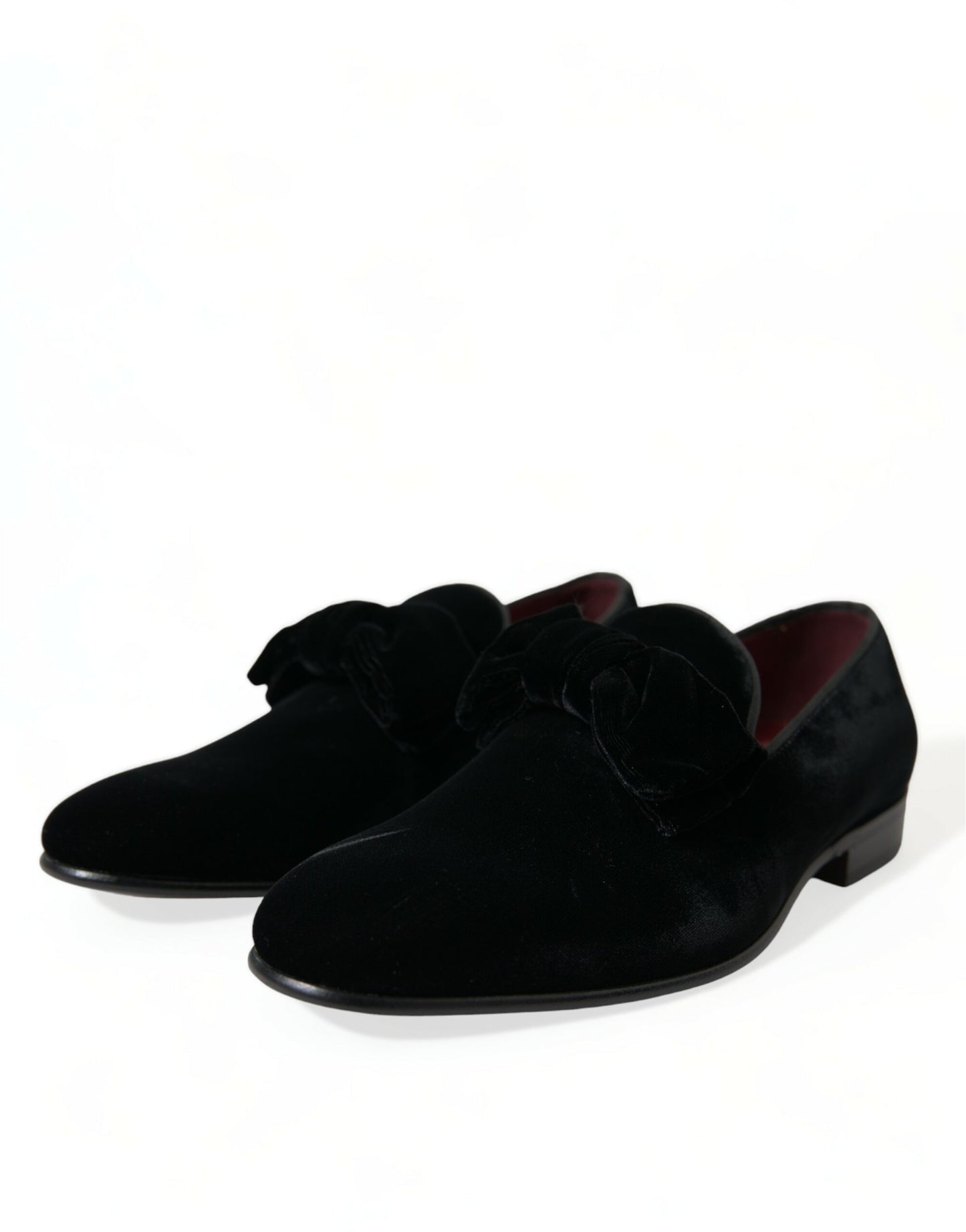 Dolce &amp; Gabbana Elegant Black Velvet Loafers - Luksusfodtøj til mænd