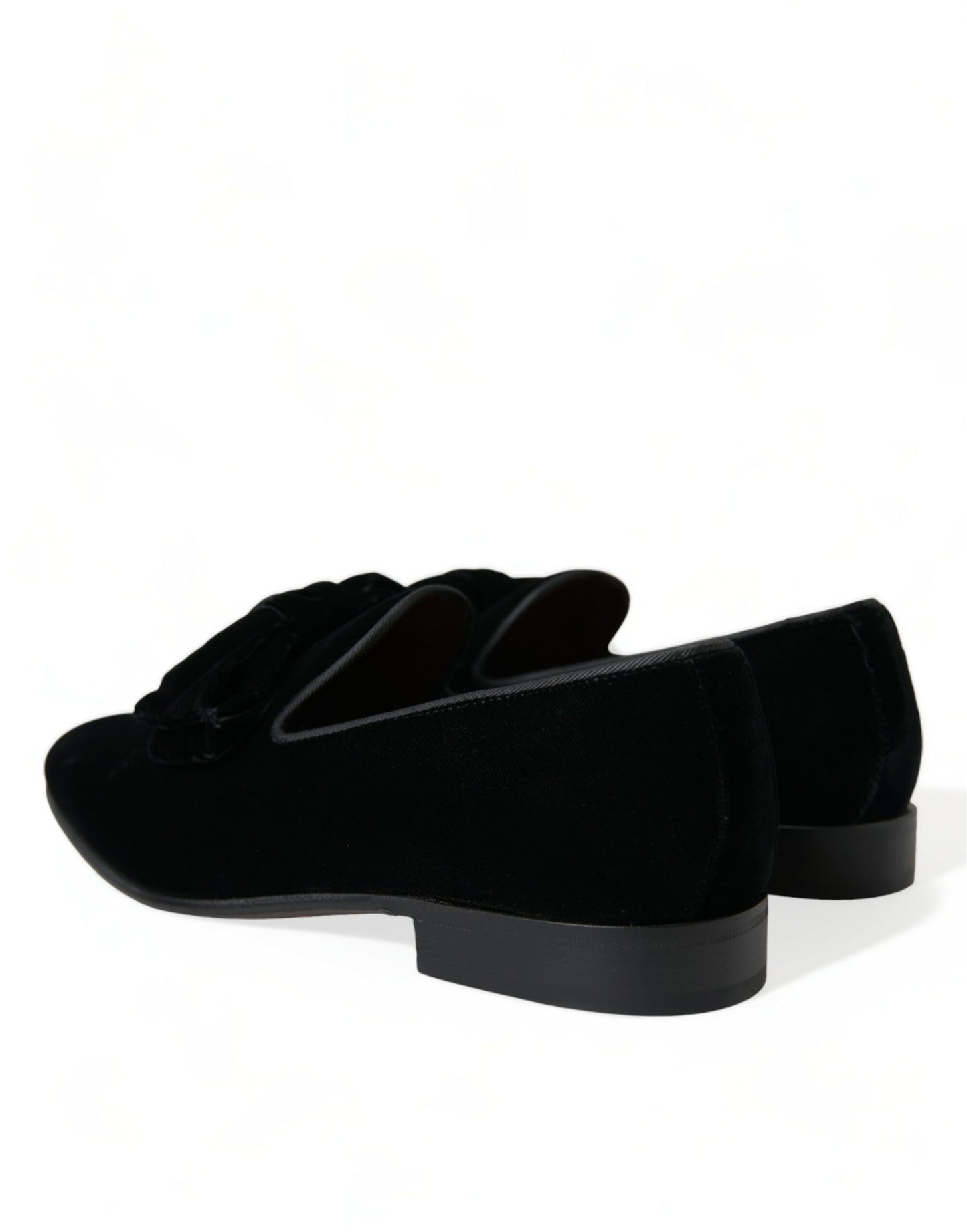 Dolce &amp; Gabbana Elegant Black Velvet Loafers - Luksusfodtøj til mænd