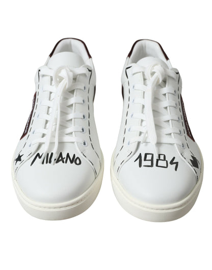 Dolce &amp; Gabbana Eksklusive Hvide Bordeaux Lave Sneakers
