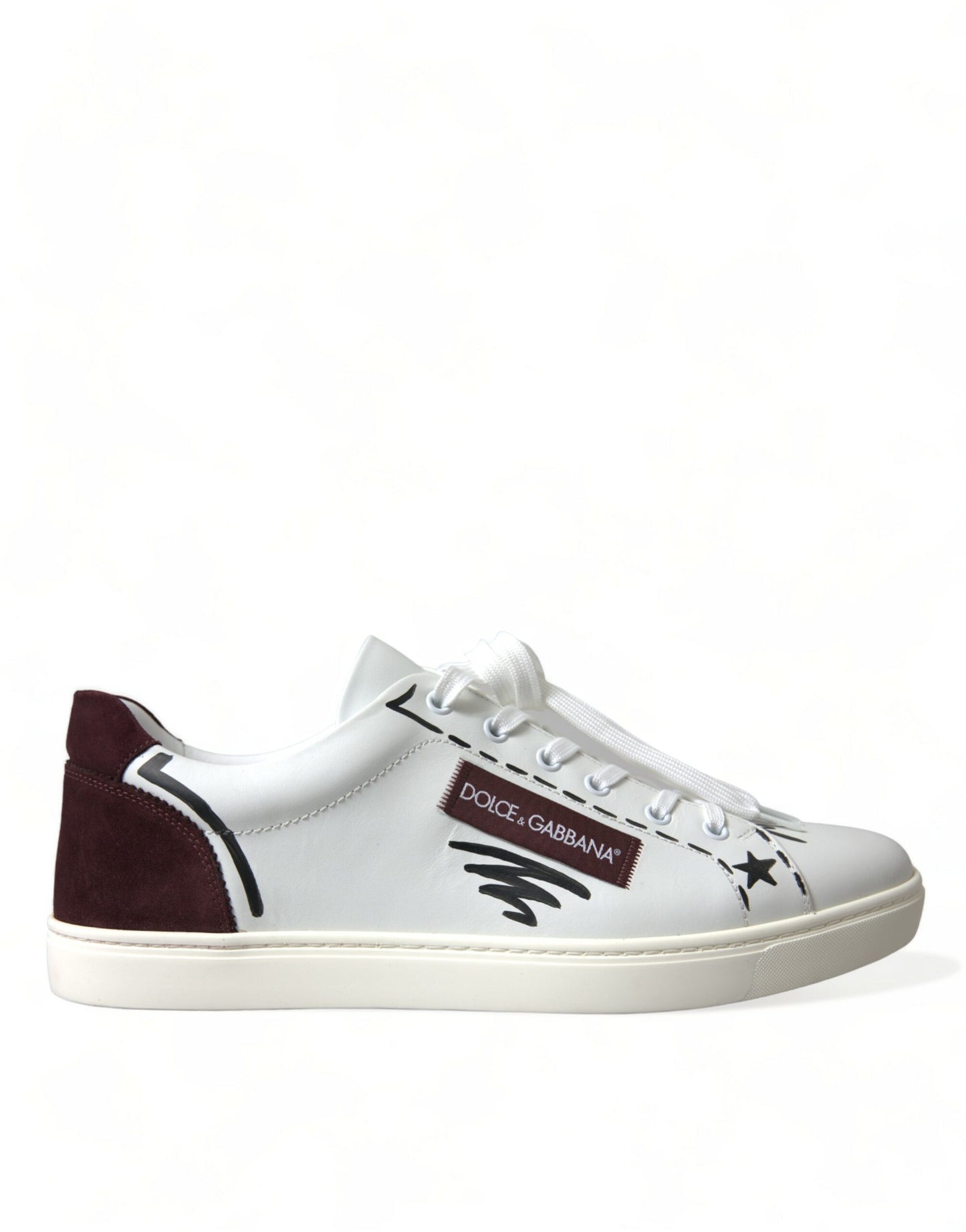 Dolce &amp; Gabbana Eksklusive Hvide Bordeaux Lave Sneakers