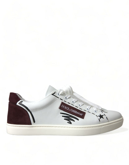 Dolce &amp; Gabbana Eksklusive Hvide Bordeaux Lave Sneakers