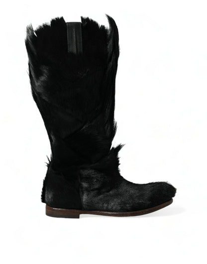 Dolce &amp; Gabbana Overdådige Gazelle Fur Mid Calf Boots