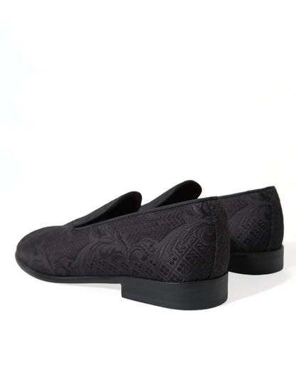 Dolce &amp; Gabbana Elegant Sort Brocade Kjole Loafers