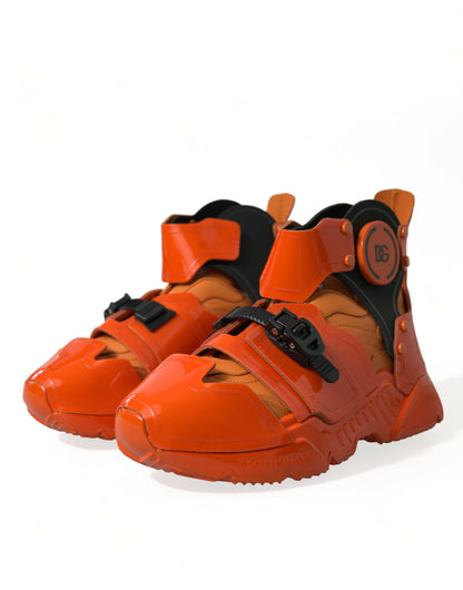 Dolce &amp; Gabbana Orange Breezy High-Top Sneakers Charm