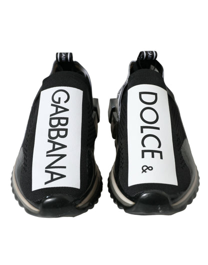 Dolce &amp; Gabbana Elegante Sorte &amp; Hvide Sorrento Sneakers