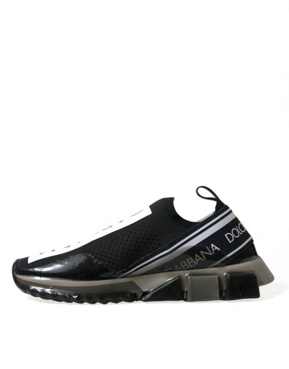 Dolce &amp; Gabbana Elegante Sorte &amp; Hvide Sorrento Sneakers
