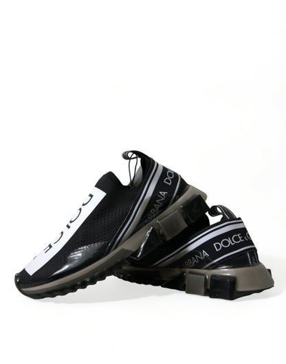Dolce &amp; Gabbana Elegante Sorte &amp; Hvide Sorrento Sneakers