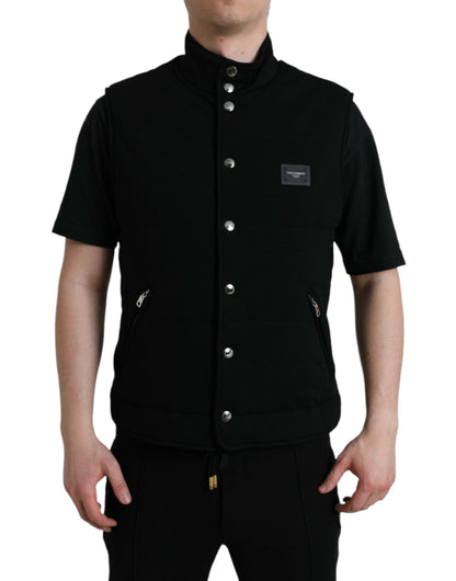 Dolce &amp; Gabbana Elegant Sort Ærmeløs Vestjakke