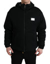 Dolce & Gabbana Elegant Black Bomber Jacket with Hood