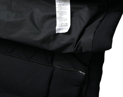 Dolce &amp; Gabbana Elegant Sort Bomberjakke med Hætte