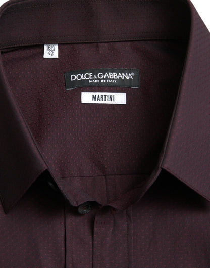 Dolce &amp; Gabbana Elegant Maroon Martini Skjorte