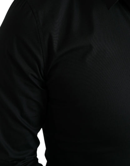Dolce &amp; Gabbana Elegant Sort Slim Fit Italiensk Skjorte