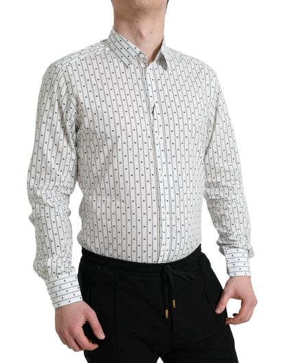 Dolce &amp; Gabbana Elegant Hvid Bomulds Slim Fit Skjorte