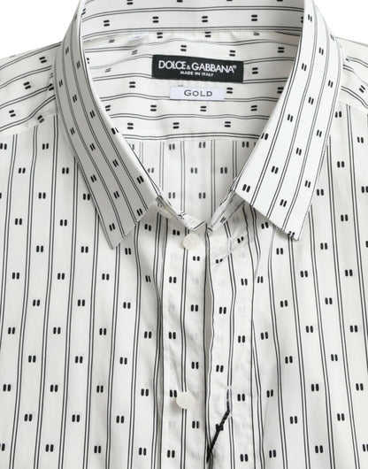 Dolce &amp; Gabbana Elegant Hvid Bomulds Slim Fit Skjorte