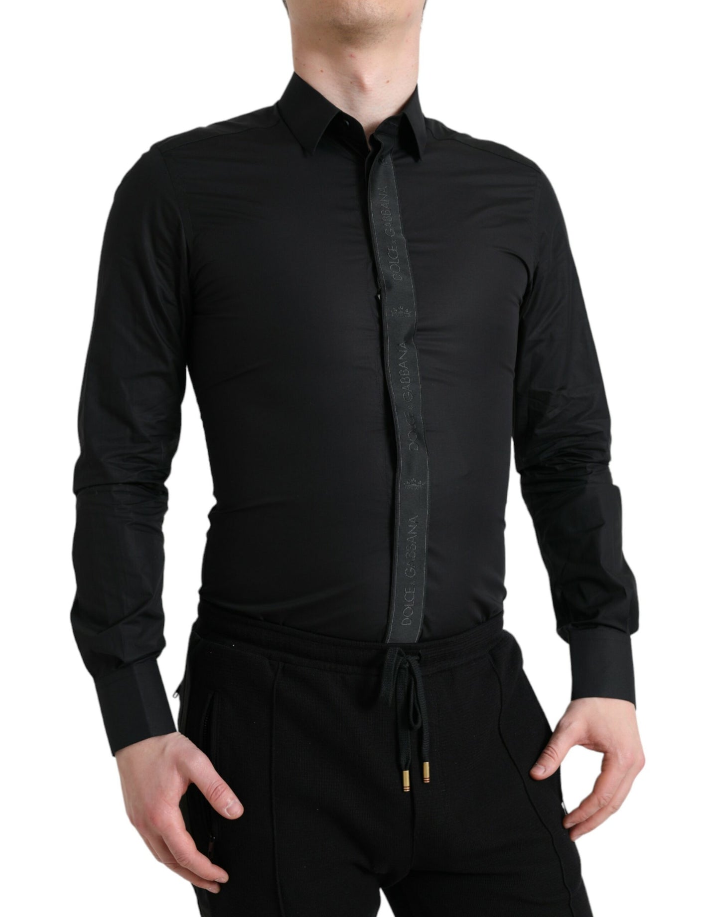Dolce &amp; Gabbana Elegant Sort Slim Fit Skjorte