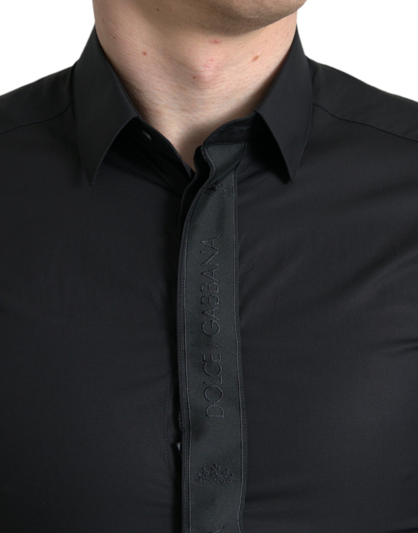 Dolce &amp; Gabbana Elegant Sort Slim Fit Skjorte