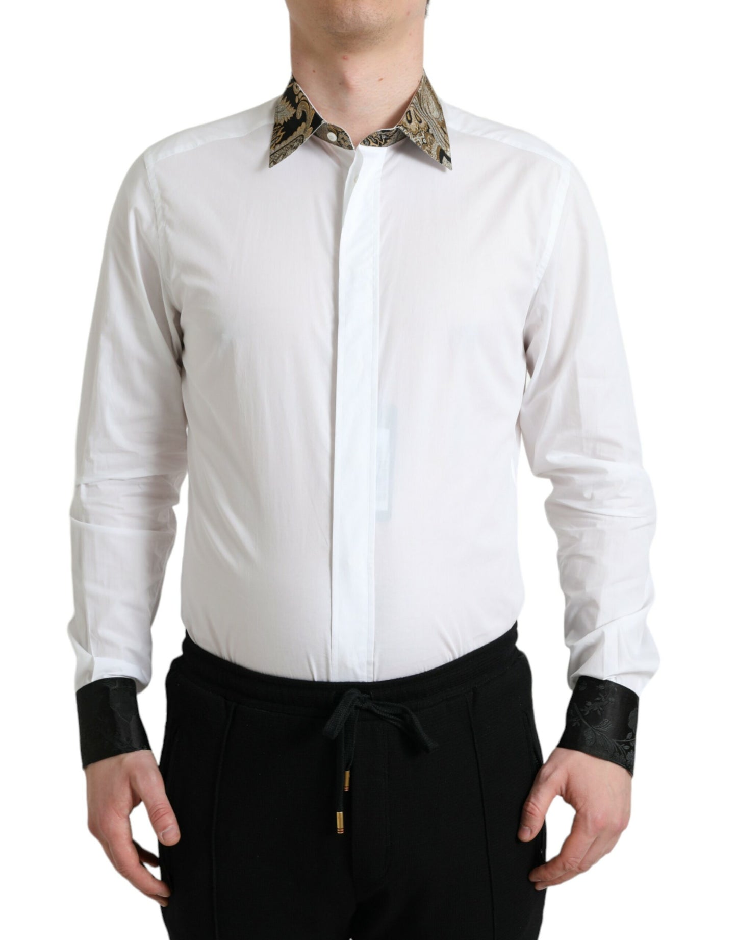 Dolce &amp; Gabbana Elegant Guld Detalje Skjorte