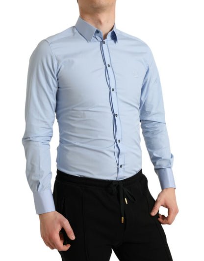 Dolce &amp; Gabbana Elegant Slim Fit Himmelblå Skjorte