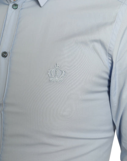 Dolce &amp; Gabbana Elegant Slim Fit Himmelblå Skjorte