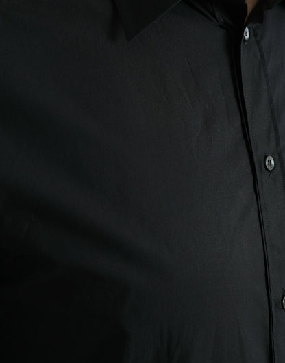 Dolce &amp; Gabbana Sleek Sort Slim Fit Italiensk Skjorte