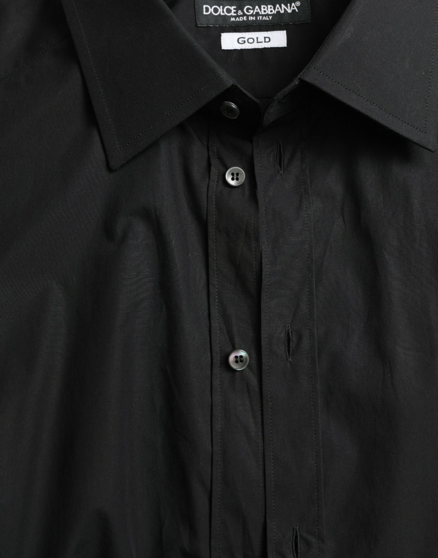 Dolce &amp; Gabbana Sleek Sort Slim Fit Italiensk Skjorte