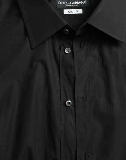Dolce &amp; Gabbana Sleek Sort Slim Fit Italiensk Skjorte
