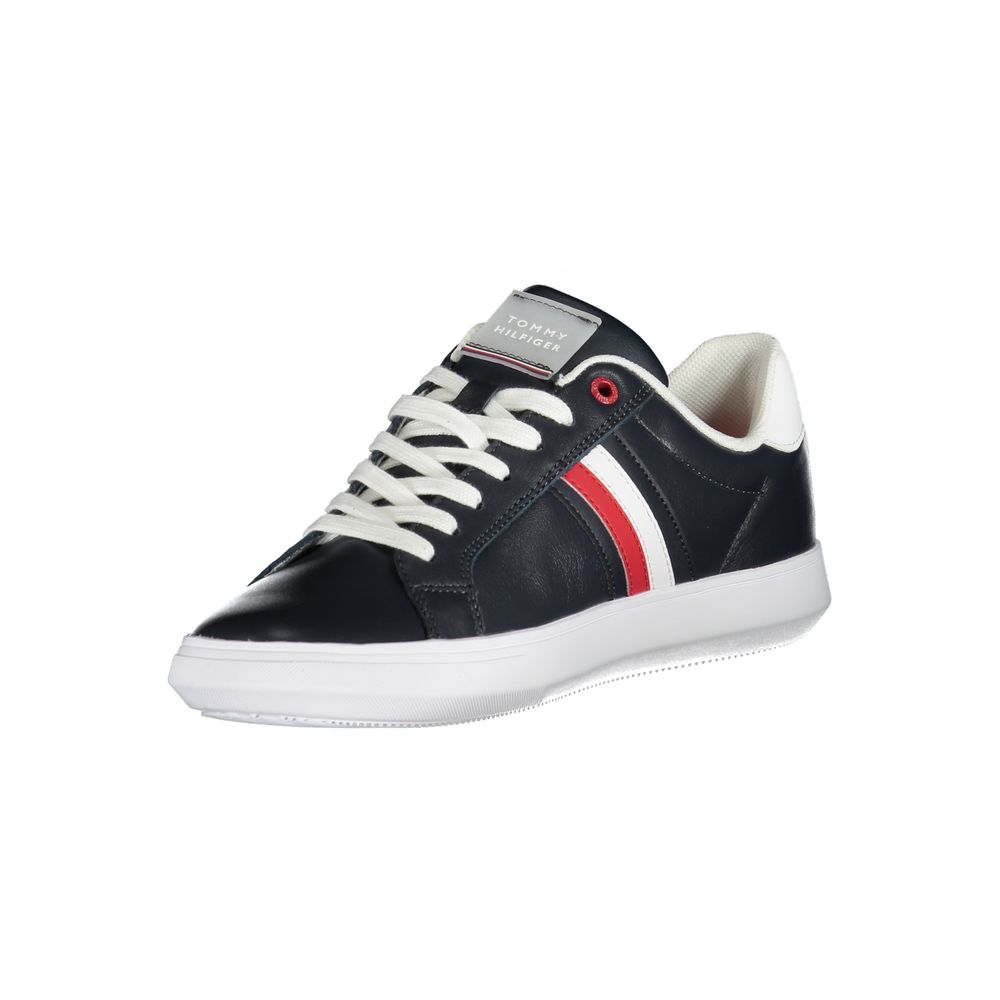 Tommy Hilfiger elegante blå sneakers med snørebånd med kontrastdetaljer