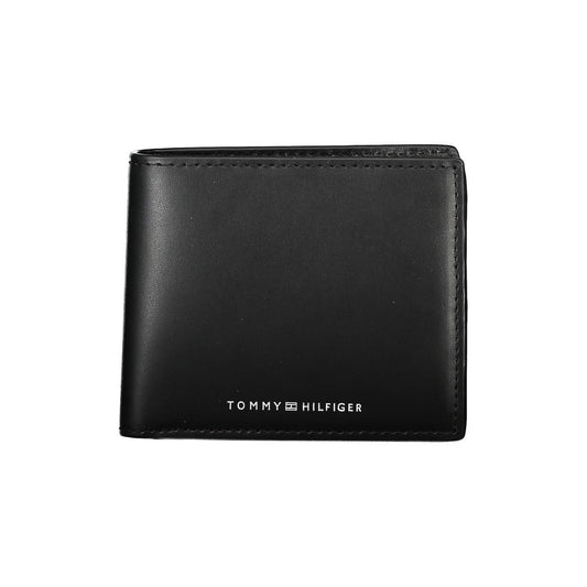 Tommy Hilfiger Elegant sort læder Bifold herrepung