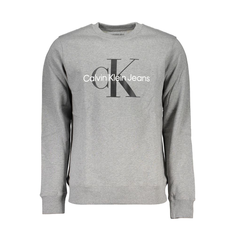 Calvin Klein klassisk grå sweatshirt med rund hals og logo