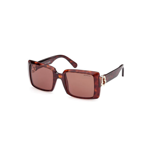 Moncler Chic Rectangular Brown Lens Sunglasses