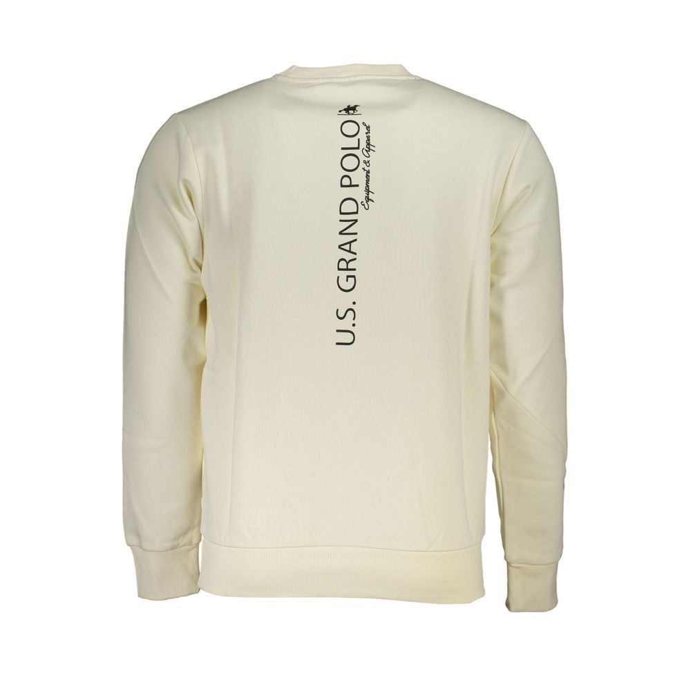 US Grand Polo klassisk hvid sweatshirt med rund hals