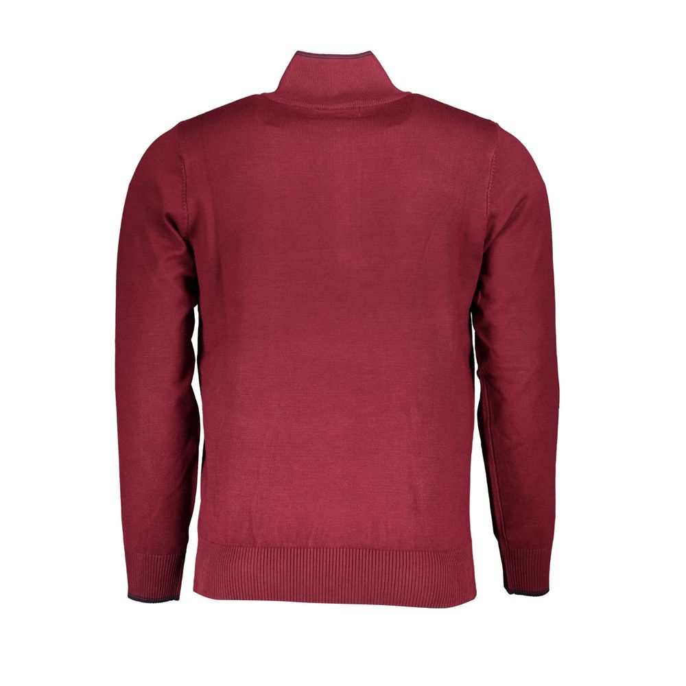 US Grand Polo elegant sweater med halv lynlås med broderidetaljer